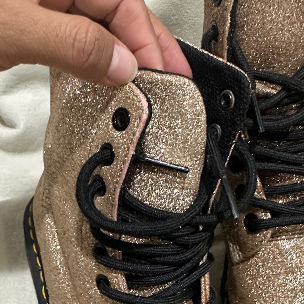 Dr. Martens 1460 Pascal Glitter Gold Combat Boots Us7 - Picture 13 of 16